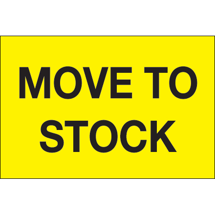 2 x 3" - "Move To Stock" (Fluorescent Yellow) Labels