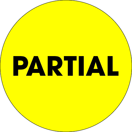 2" Circle - "Partial" Fluorescent Yellow Labels