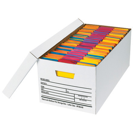 24 x 12 x 10" Auto-Lock Bottom File Storage Boxes