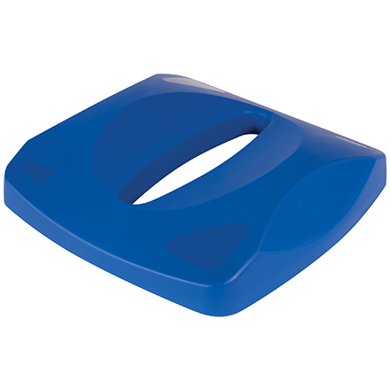 Rubbermaid<span class='rtm'>®</span> Square Recycling Slotted Lid  - 23 Gallon, Blue